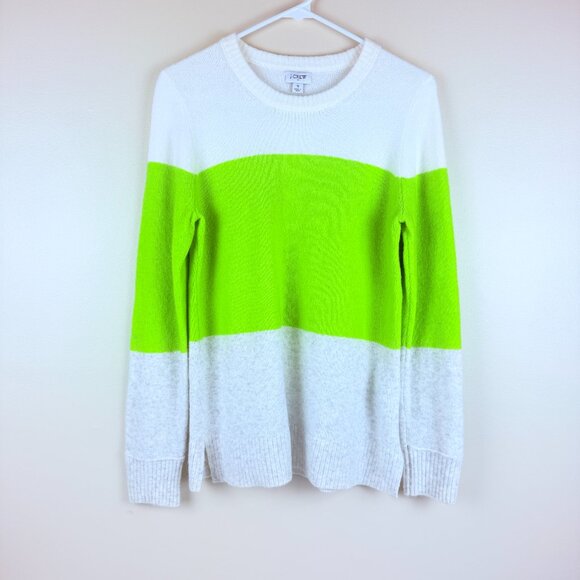 J.Crew Colorblock Crewneck Soft Yarn Sweater Size S - Picture 1 of 9